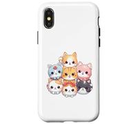 Lindo y Adorable Pijama de Gatito para niños Que aman a los Gatos Carcasa para iPhone X/XS