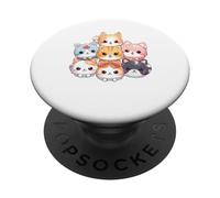 Lindo y Adorable Pijama de Gatito para niños Que aman a los Gatos PopSockets PopGrip Adhesivo