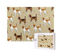 Lindo y astuto Beagle de Dibujos Animados,Rompecabezas de Madera de 500 Piezas, Juego Familiar, Rompecabezas para Adultos, Adolescentes, decoración del hogar