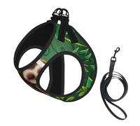 Lindo y divertido arnés para perro con estampado de perezoso relajante en la selva, 2 hebillas, chaleco para perro, clip frontal para correa sin tirones, para perros pequeños y medianos