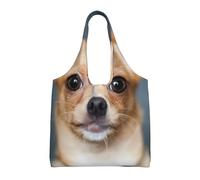 Lindo y divertido perro chihuahua,Bolsas de mano reutilizables, bolsas de supermercado, bolso de hombro de lona de gran capacidad