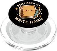 Lindo y Divertido Personaje de Diario Remember to Write Haiku PopSockets PopGrip para MagSafe