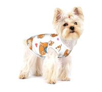 Lindo y Divertido Shiba Inu,Camiseta de algodón sin Mangas para Mascotas, Chaleco Transpirable, Suave y elástico para Cachorros,L