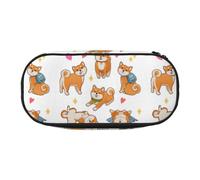 Lindo y Divertido Shiba Inu, Estuche pequeño para lápices de Gran Capacidad, Organizador de papelería de Oficina