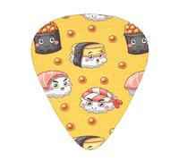Lindo y divertido sushi,12 púas de guitarra, 3 grosores diferentes para guitarra acústica, bajo y ukelele