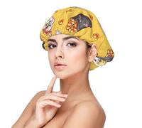 Lindo y divertido sushi,Gorro de dormir de satén para adultos - Gorro de dormir elástico para mujer, cubrecabello nocturno
