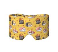 Lindo y divertido sushi,Máscara para ojos con bloqueo de luz y protección ocular completa para dormir, orejeras y ojos.