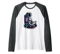 Lindo Yoga Astronauta Bienestar Tai Chi Medicación Zen Give Camiseta Manga Raglan