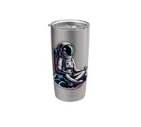 Lindo Yoga Astronauta Bienestar Tai Chi Meditación Zen Mi Espacio Vaso térmico de acero inoxidable de doble pared