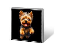 Lindo Yorkshire Terrier, lindos alfileres de solapa, broche de metal, insignia, corbata, sombreros, accesorios de ropa para hombres y mujeres.