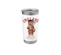 Lindo Yorkshire Terrier Perro Torre de Londres Guardián Inglaterra Vaso térmico de acero inoxidable de doble pared