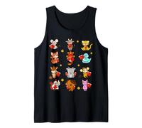 Lindo Zodiaco Vietnamita Animal Lunar Año Nuevo Niños Niños Niños Camiseta sin Mangas