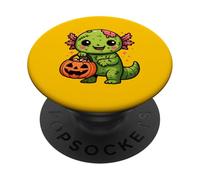 Lindo Zombi Axolotl Halloween Squad Kawaii Undead Salamander PopSockets PopGrip Adhesivo