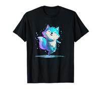 Lindo Zorro Azul Bailando Estilo De Dibujos Camiseta