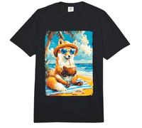 Lindo Zorro con Gafas de Sol Coco Animal Tropical Verano Comfort Colors Adult Heavyweight T-Shirt