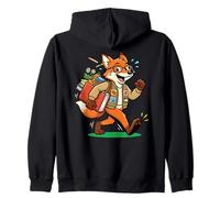 Lindo Zorro de Dibujos Animados de Regreso a la Escuela Vida Sudadera con Capucha