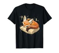 Lindo Zorro Durmiendo Siesta Soñoliento Animal Fox Amante Del Camiseta