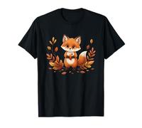Lindo Zorro en Bosque de otoño con Hojas Camiseta