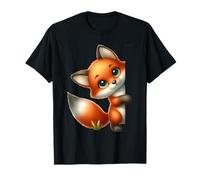 Lindo Zorro Mirando Adorable Animal Camiseta