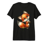 Lindo Zorro Mirando Adorable Animal Camiseta Premium