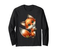 Lindo Zorro Mirando Adorable Animal Manga Larga