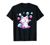 Lindo Zorro Rosa Kawaii con Burbujas Chibi Fantasía Camiseta