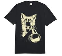 Lindo Zorro Tocando Trompeta Divertido músico Animal trompeter Comfort Colors Adult Heavyweight T-Shirt