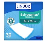 LINDOR, Empapadores de Cama 60x90, Salvacamas para Adultos, Protector de Camas, Sillas y Sillones, Desechables, Alta Absorción y Fragancia a Jazmín, 30 Unidades