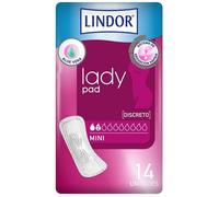 Lindor Lady: Compresas para Mujeres con Pérdidas de Orina, Mini, Protectores y Absorbentes para Incontinencia, 14 unidades