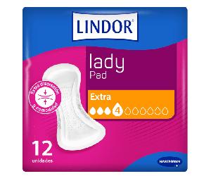 Lindor Lady Pad Compresas Extra 4 Gotas Incontinencia 12 uds