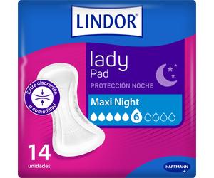 Lindor Lady Pad Compresas Maxi Night 14 uds