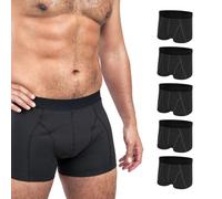 LINDOR MEN - Calzoncillos Absorbentes de Incontinencia, Boxers Protectores para Goteos y Pérdidas, Talla L, Lavables a 60° C, sin Biocidas, Oeko-Tex, Aptos para Secado en Secadora, 5 Uds