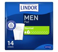 Lindor MEN Protectores Normal 2 Gotas Incontinencia 14 uds