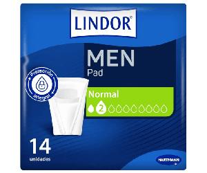 Lindor MEN Protectores Normal 2 Gotas Incontinencia 14 uds