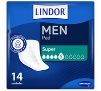Lindor MEN Protectores Super Absorbente Incontinencia Masculina 5 Gotas 14 uds