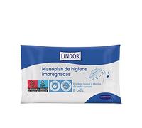 Lindor Skin Manoplas Dermo Protectoras, Suaves, Con Loción sin Aclarado, pH Equilibrado, Pantenol y Aloe Barbadenses, 8 Unidades