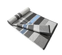 Lindoro Bufanda de lana merina para hombre, bufandas largas de invierno a cuadros cálidas y ligeras de tartán con caja de regalo, Azul y Gris