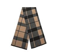 Lindoro Bufanda de lana merina para hombre, bufandas largas de invierno a cuadros cálidas y ligeras de tartán con caja de regalo, Camello a cuadros