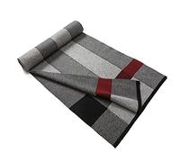 Lindoro Bufanda de lana merina para hombre, bufandas largas de invierno a cuadros cálidas y ligeras de tartán con caja de regalo, Negro y Gris