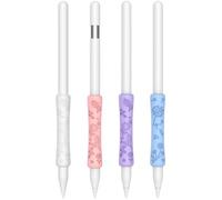 Lindos agarres para Apple Pencil Pro/2ª generación/USB-C, soporte de carga magnética, paquete de 4 accesorios compatibles con iPad iPencil Stylus Pen (blanco, rosa, morado y azul)