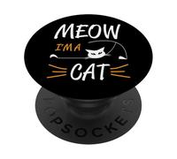 Lindos amantes de los gatos de Halloween, divertido maullido, soy una mamá gato papá PopSockets PopGrip Adhesivo