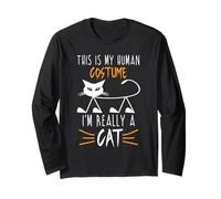 Lindos amantes de los gatos de Halloween: es divertido, soy realmente una mamá y un papá de gatos Manga Larga