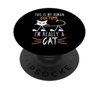 Lindos amantes de los gatos de Halloween: es divertido, soy realmente una mamá y un papá de gatos PopSockets PopGrip Adhesivo