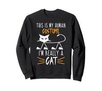 Lindos amantes de los gatos de Halloween: es divertido, soy realmente una mamá y un papá de gatos Sudadera