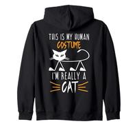 Lindos amantes de los gatos de Halloween: es divertido, soy realmente una mamá y un papá de gatos Sudadera con Capucha