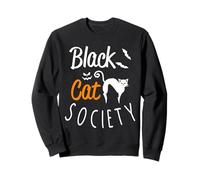 Lindos amantes de los gatos de Halloween - Funny Black Cat Society Mom Dad Sudadera