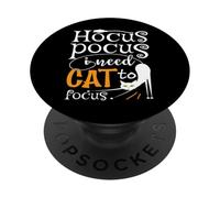 Lindos amantes de los gatos de Halloween - Humor Hocus Pocus Cat Mom & Dad PopSockets PopGrip Adhesivo