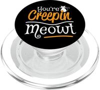 Lindos amantes de los gatos de Halloween - You're Creepin Meowt Cat Mom Dad PopSockets PopGrip para MagSafe