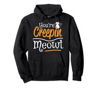 Lindos amantes de los gatos de Halloween - You're Creepin Meowt Cat Mom Dad Sudadera con Capucha