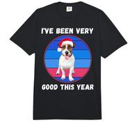 Lindos Amantes de los Perros de Navidad Jack Russell en un Sombrero de Papá Noel Comfort Colors Adult Heavyweight T-Shirt